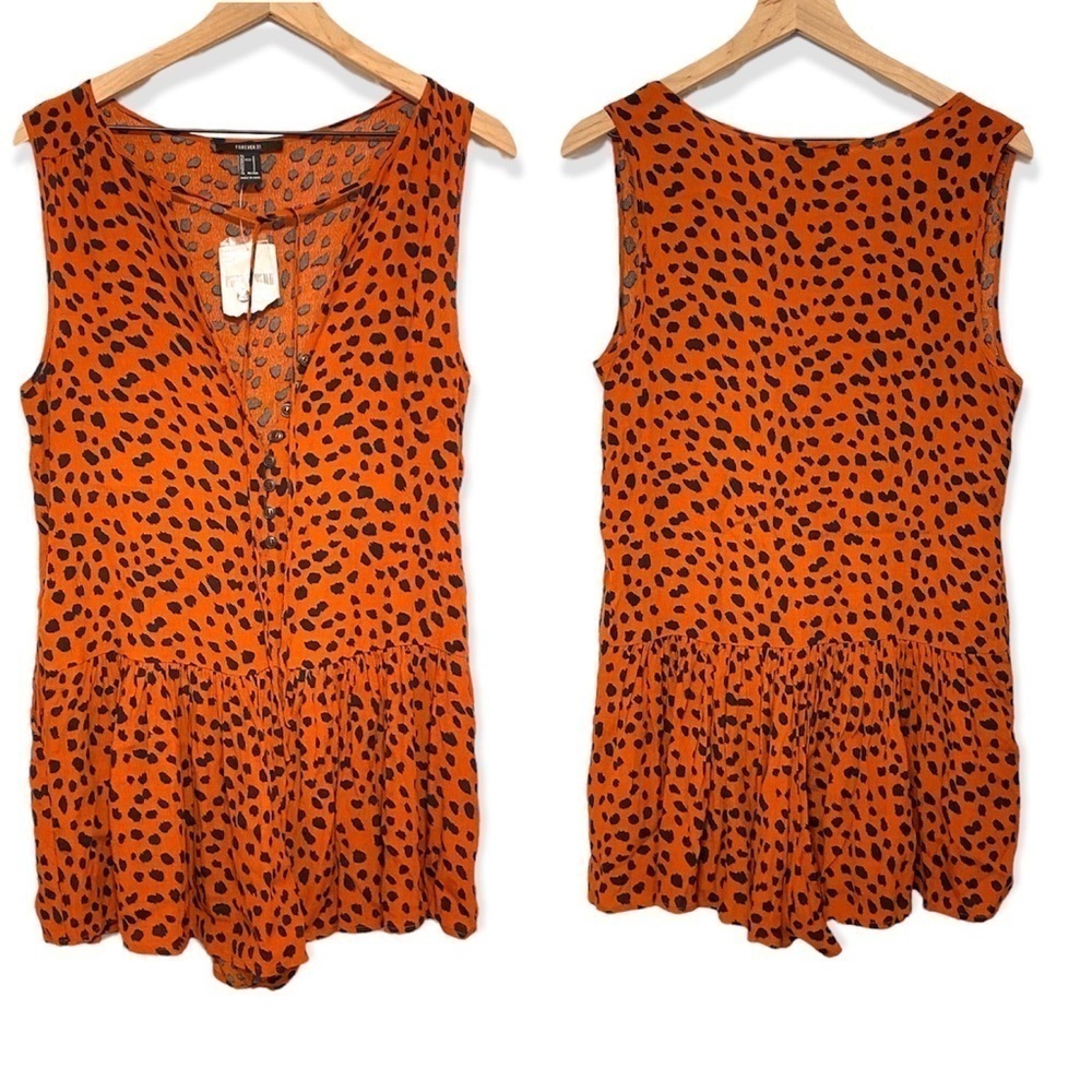 NWT Forever 21 Leopard cheeta animal print romper size small fits up to medium
